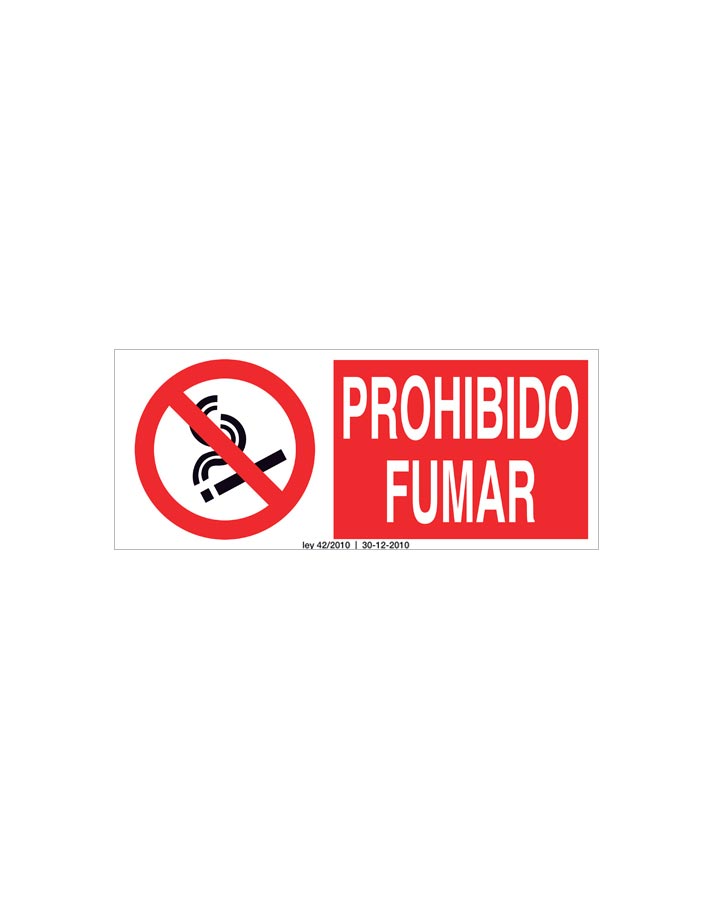 Cartel prohibido fumar con pictograma, adhesivo o poliestireno 1.5 mm